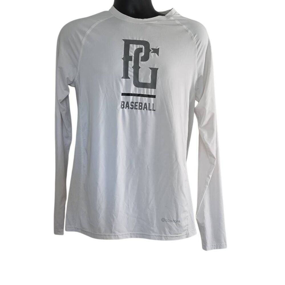 Perfect Game Men's Size Small White Gray Long Sleeve Coolcore Long Sleeve Shirt